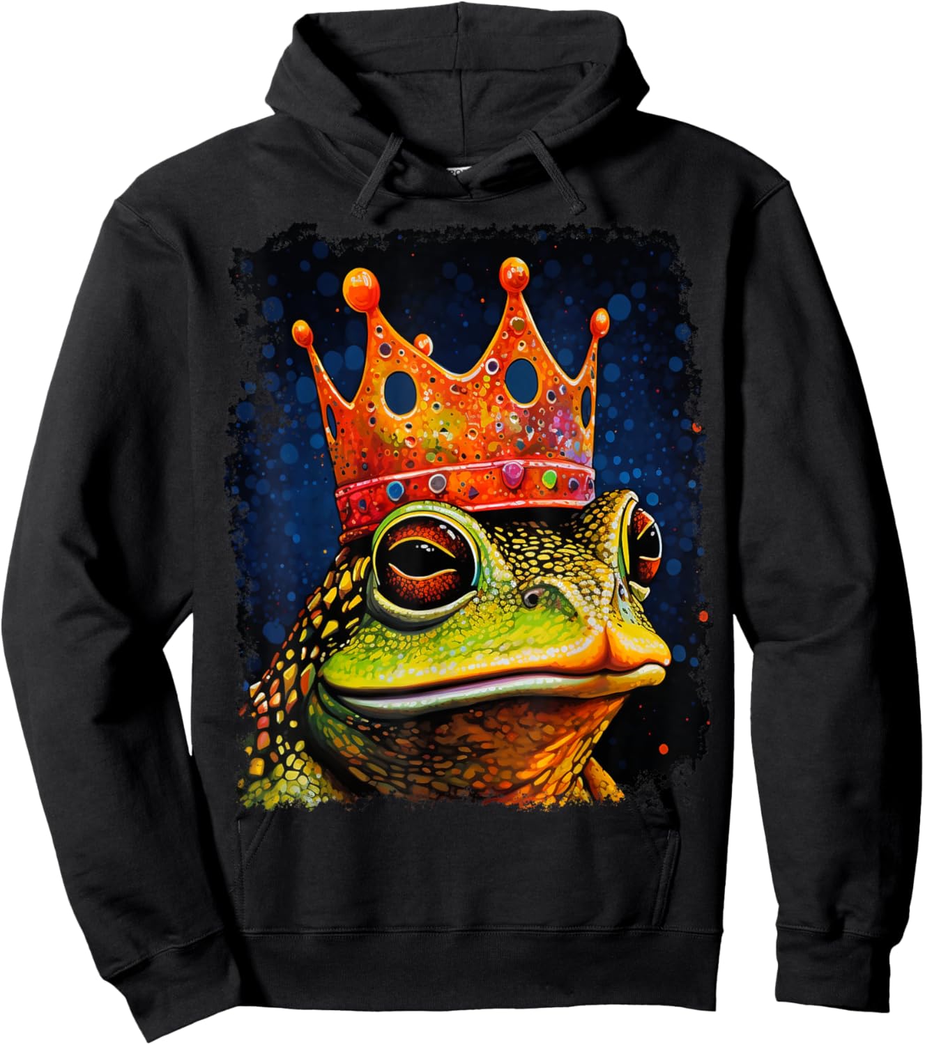 Pop Art Colorful Toad Frog King Hoodie - Hoodie | Black