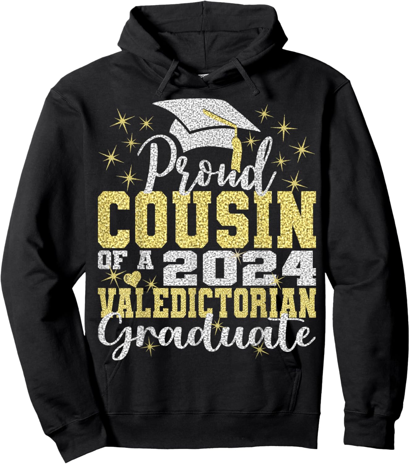Proud Cousin of 2024 Valedictorian Class 2024 Graduate Hoodie - Hoodie | Black