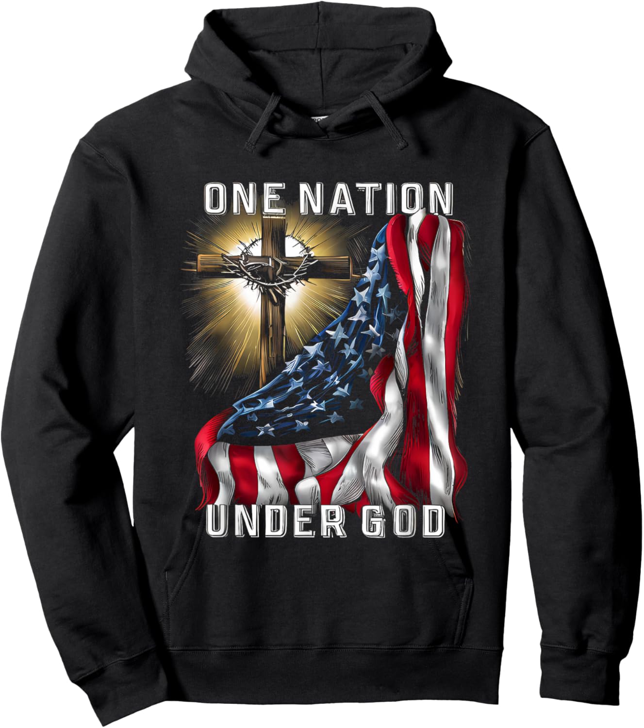America One Nation Under God Hoodie - Hoodie | Black