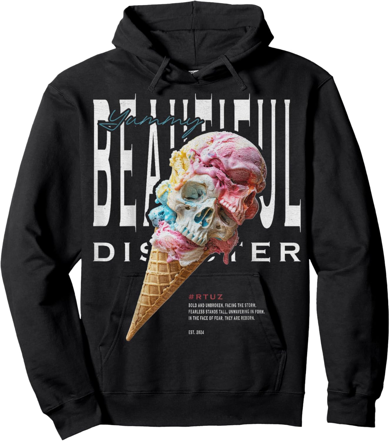 Moderne Hip Hop Eis Ice Cream Grafitti Urban Streetwear Hoodie - Hoodie | Black