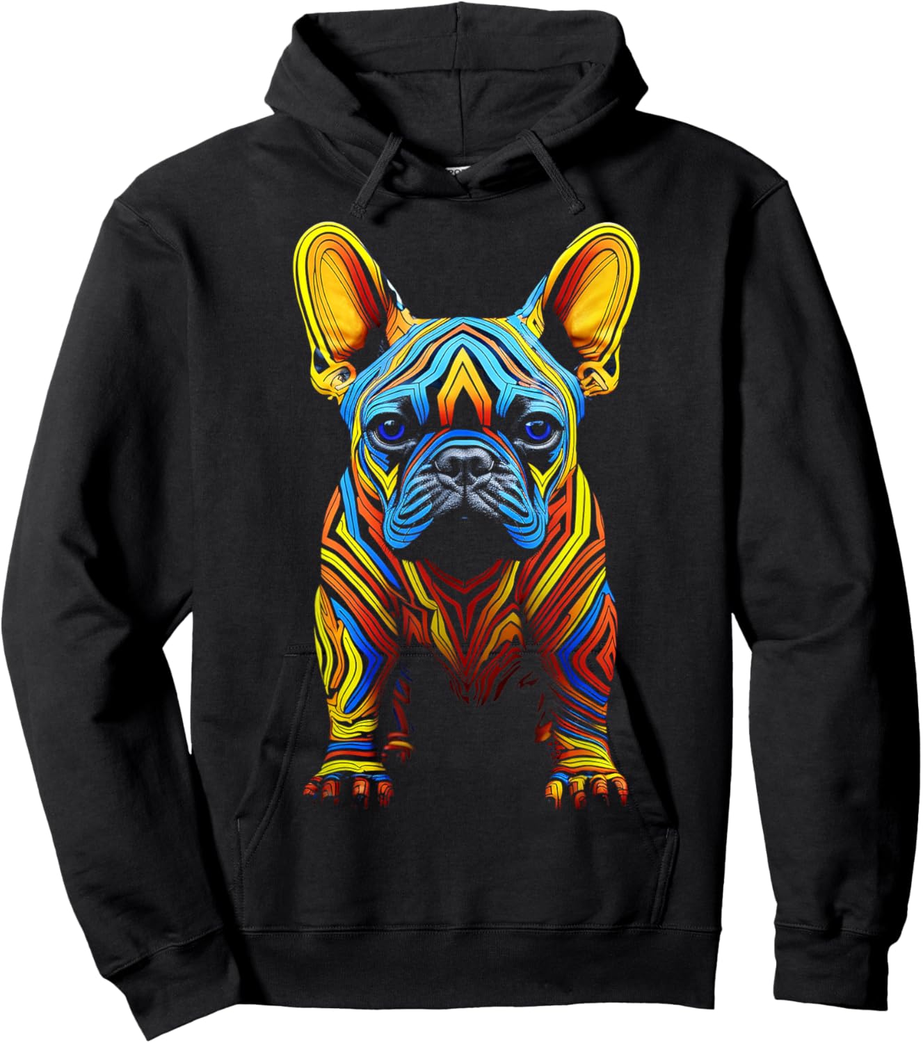 French Bulldog Motif Pet Art Dog French Bulldog Hoodie - Hoodie | Black