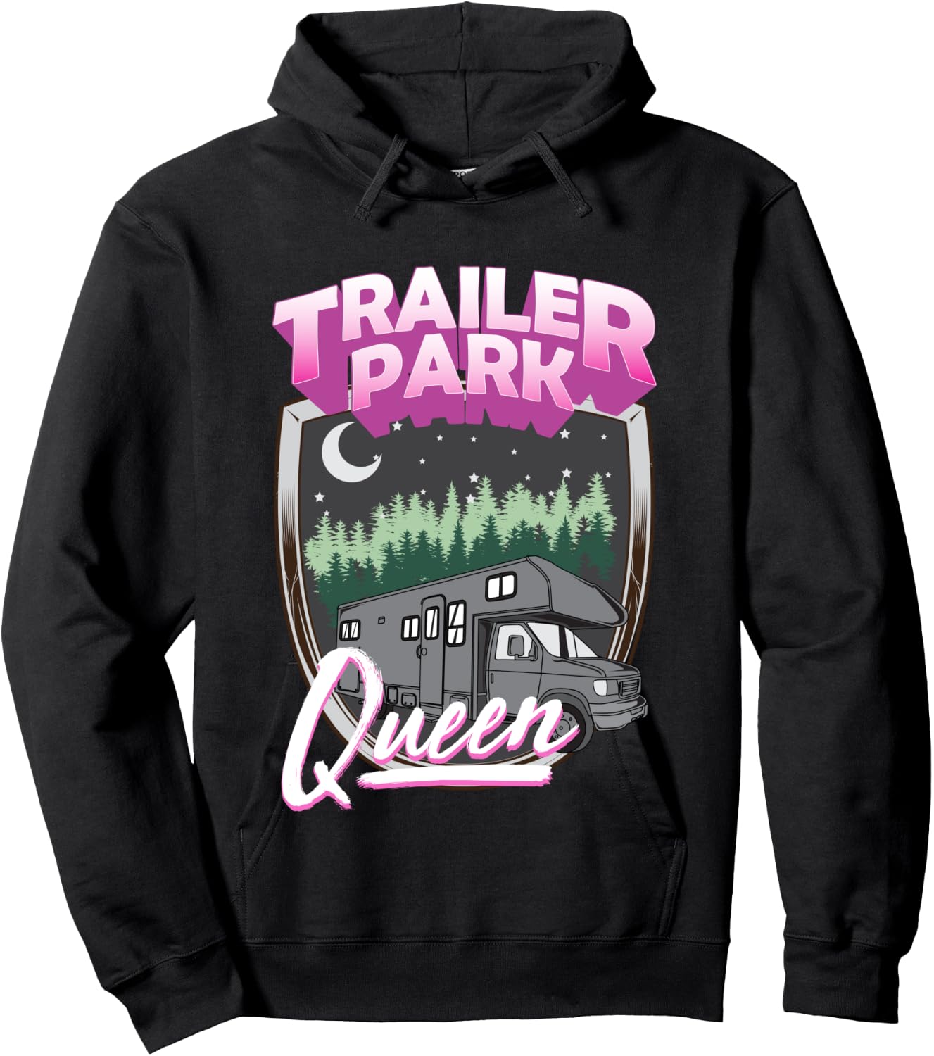 Trailer Park Queen Camper Camping RV Costume Trash Hoodie - Hoodie | Black