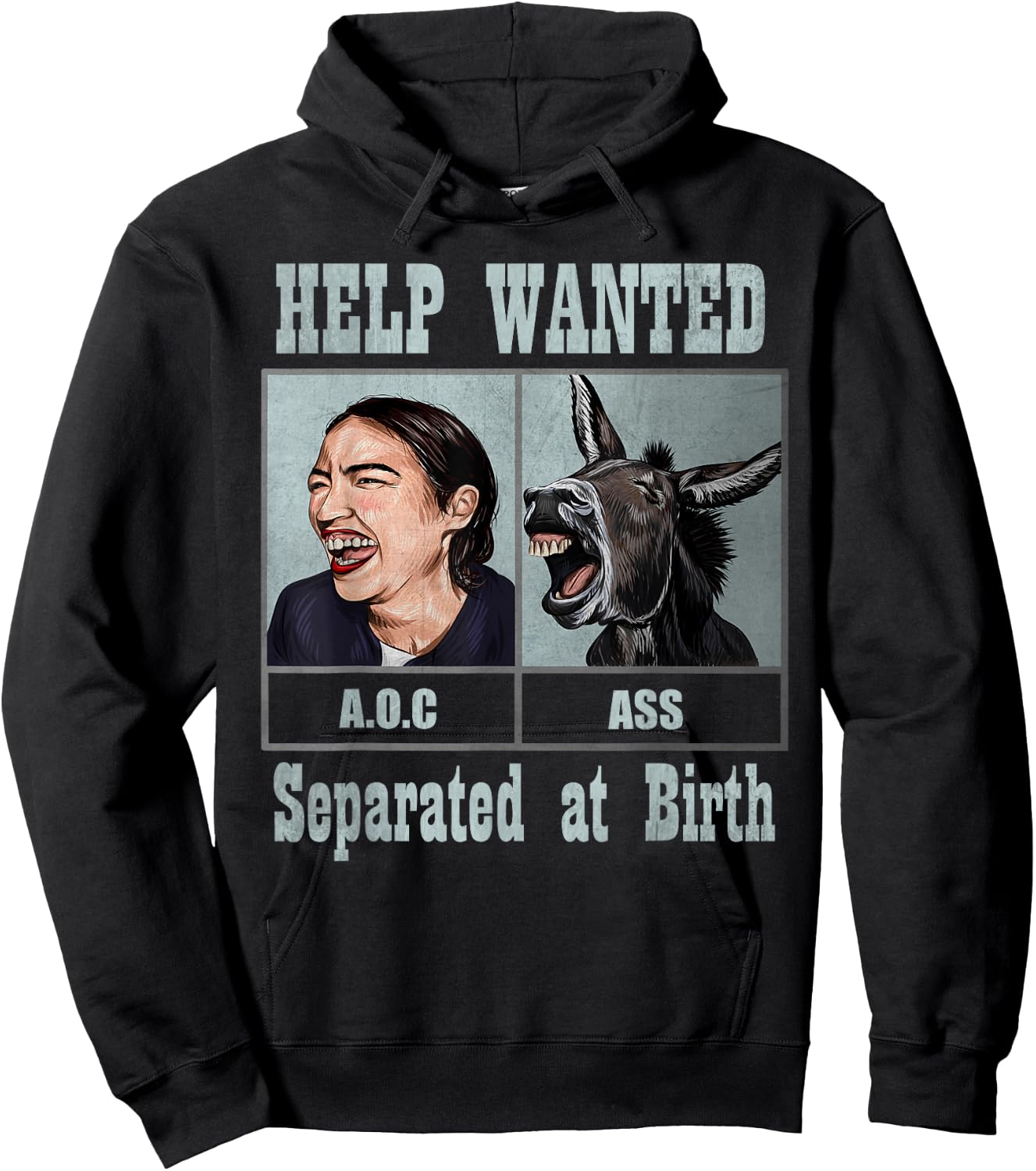 Funny Anti AOC Alexandria Ocasio Cortez Donkey t shirt Hoodie - Hoodie | Black