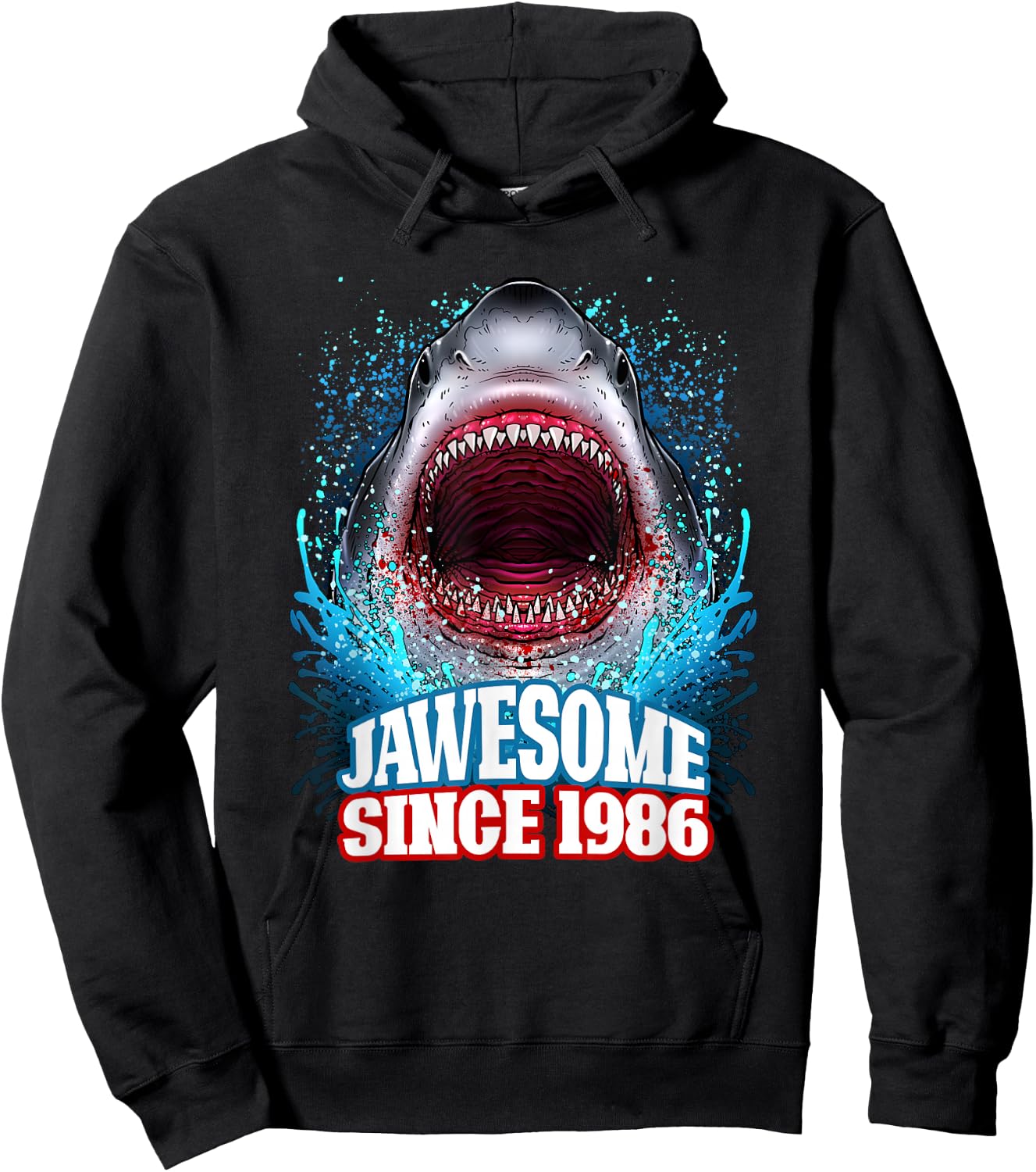 40th Birthday Jawesome Since 1986 Shark 40 Years Old Hoodie - Hoodie | Black