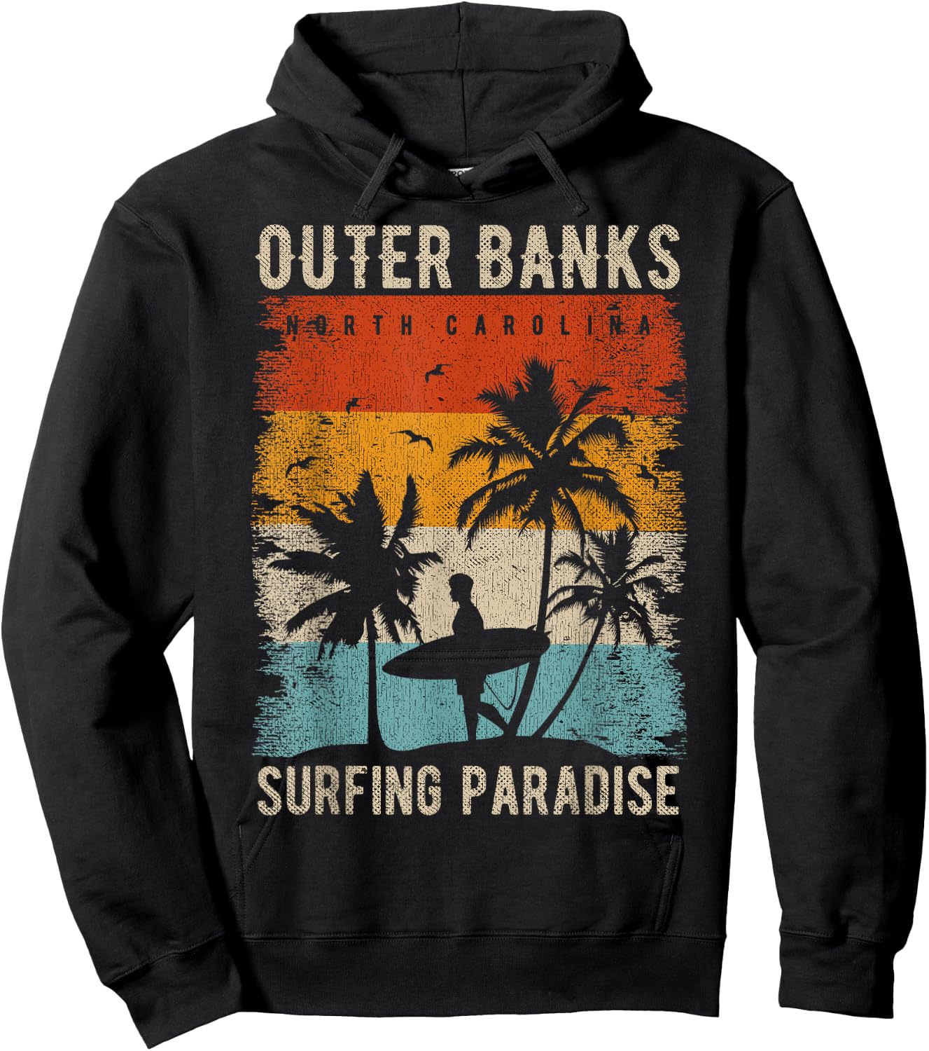 Outer Banks North Carolina Surfing Outfit Souvenir Hoodie - Hoodie | Black