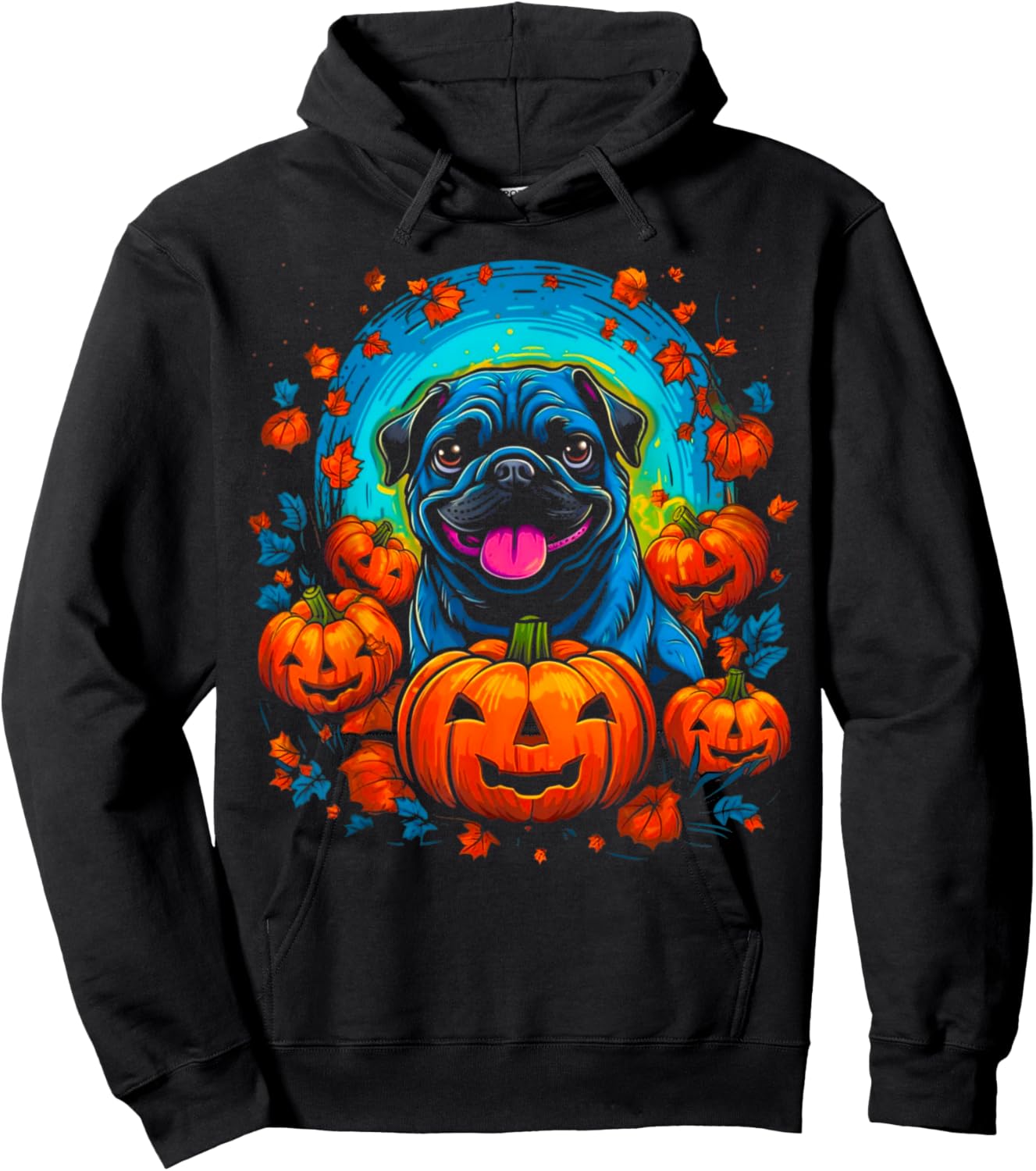 Pug Dog Halloween Hoodie - Hoodie | Black