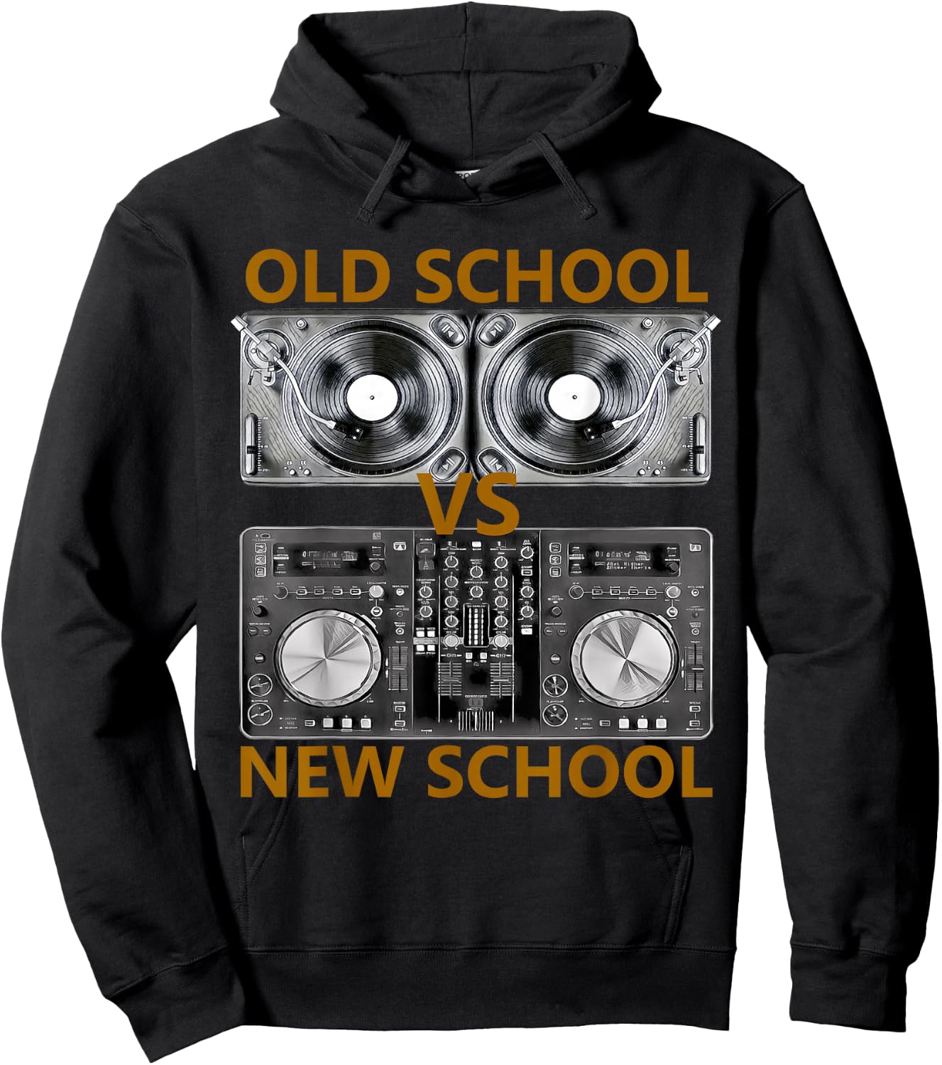 Old School DJ VS New School DJ , House/Dance Music Hoodie - Hoodie | Black