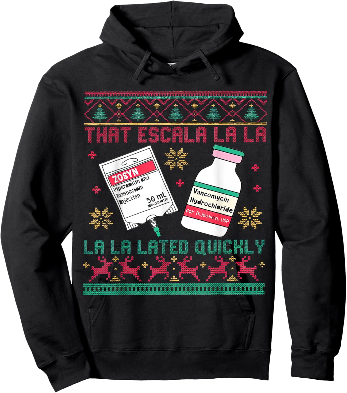 Antibiotic Christmas ICU Nurse Emergency Department Costume Hoodie - Hoodie | Black