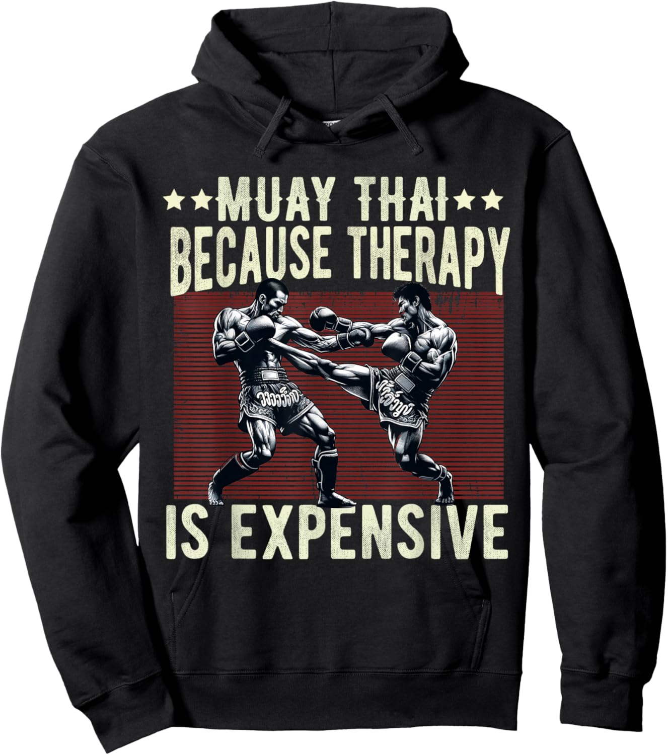 Muay Thai Fighter Dad Boys Thai Kickboxing Fighting Hoodie - Hoodie | Black