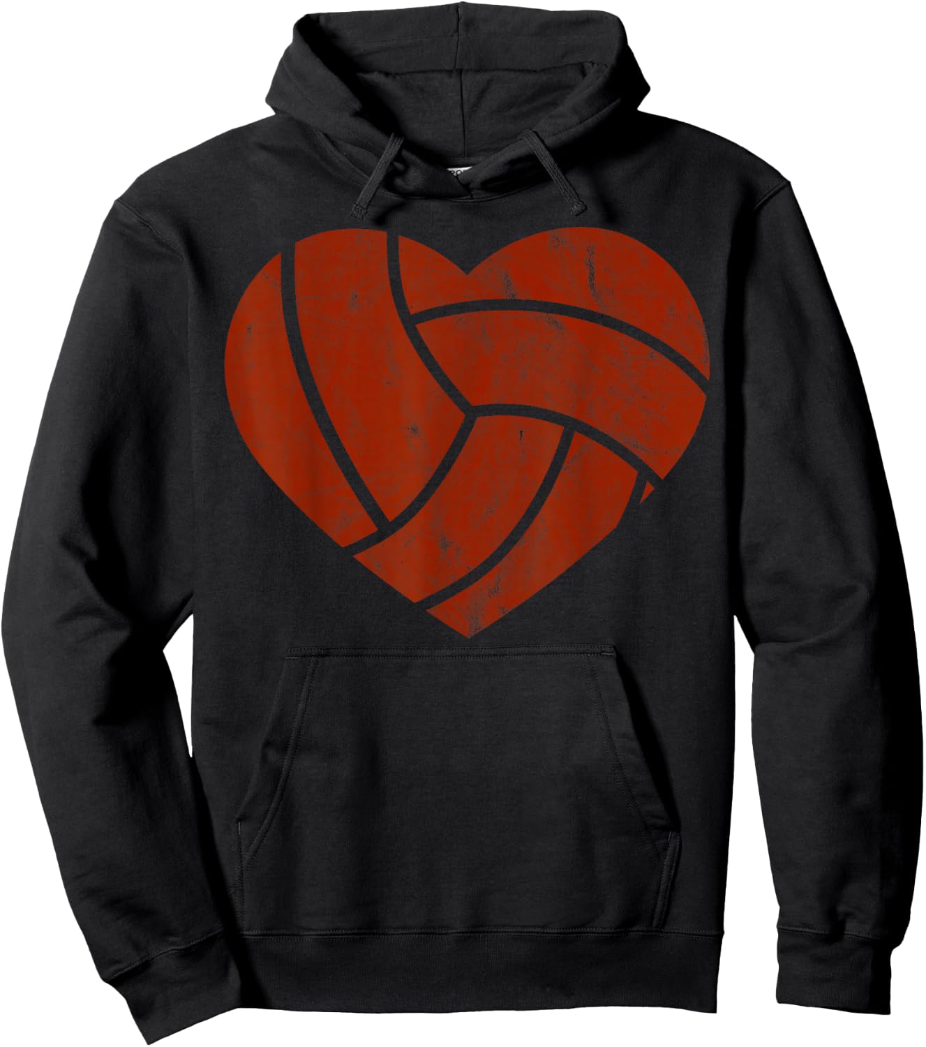 Funny Sport Lover Outfits Game Apparel Vintage Volleyball Heart Gift Retro Player Valentine's Day Hoodie - Hoodie | Black