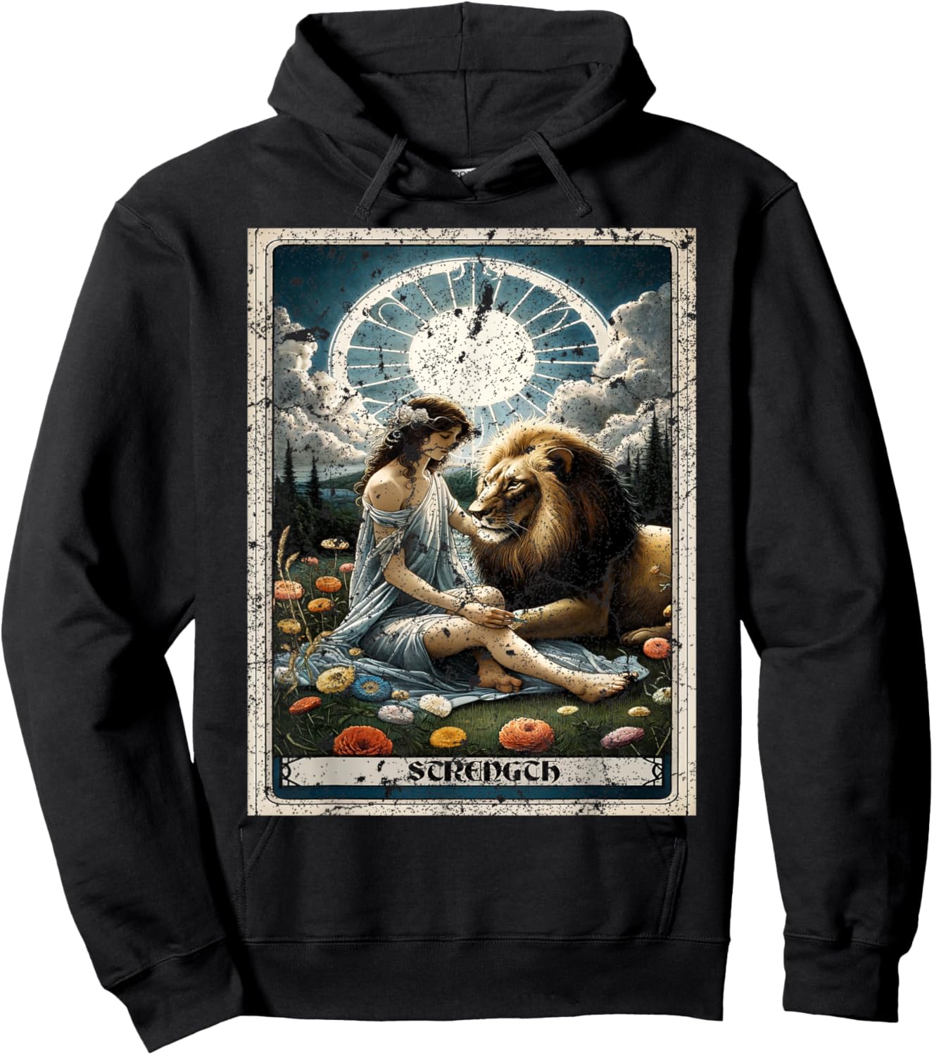 Strength Tarot Card Hoodie - Hoodie | Black