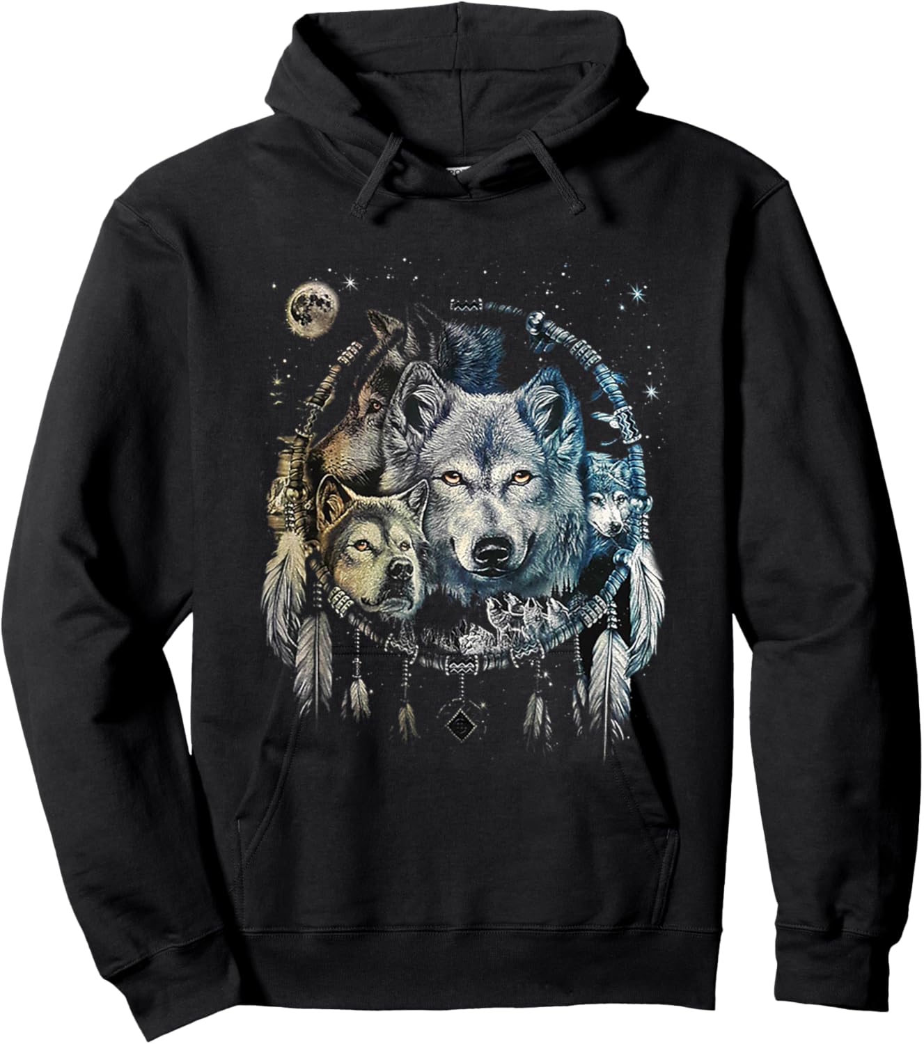 Wolf Dream Catcher Hoodie - Hoodie | Black
