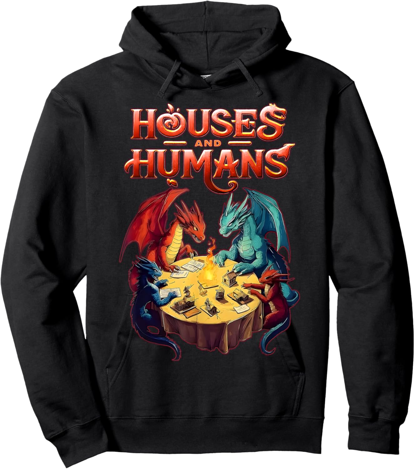 Houses and Humans Dragons Funny Video Games Hoodie - Hoodie | Black