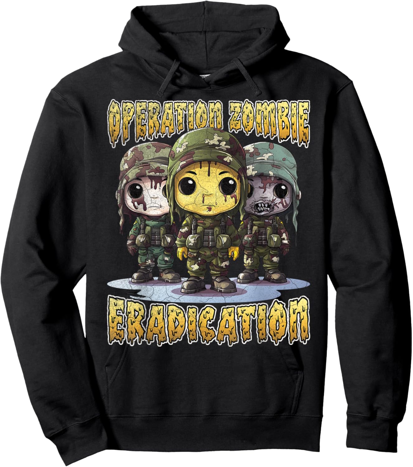 Operation zombie eradication funny Halloween camo soldier Hoodie - Hoodie | Black