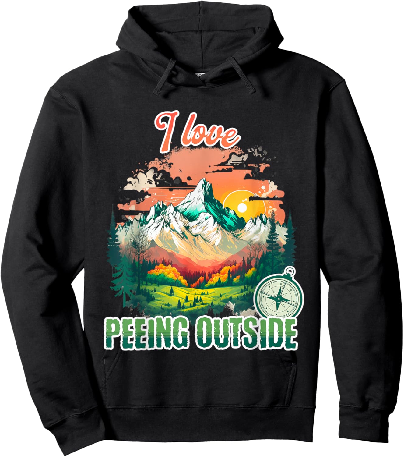 I love Peeing Outside Hiking Outdoor Mountain Hoodie - Hoodie | Black