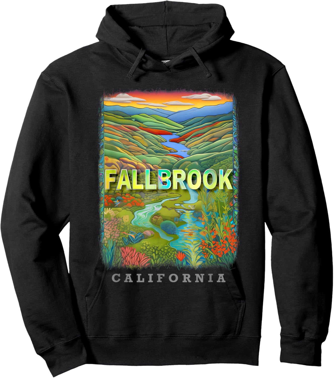 Fallbrook California CA Nature's Retreat SD484 Hoodie - Hoodie | Black