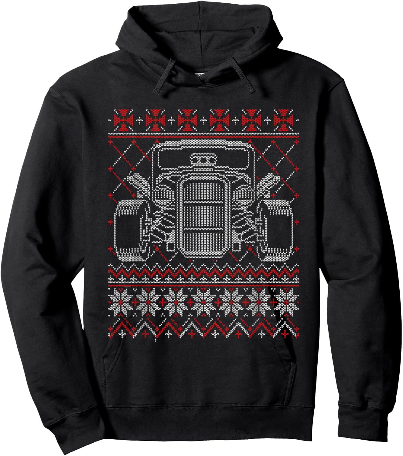 Hot-Rod Racing Fancy Car Mechanic Ugly Christmas Sweater Hoodie - Hoodie | Black