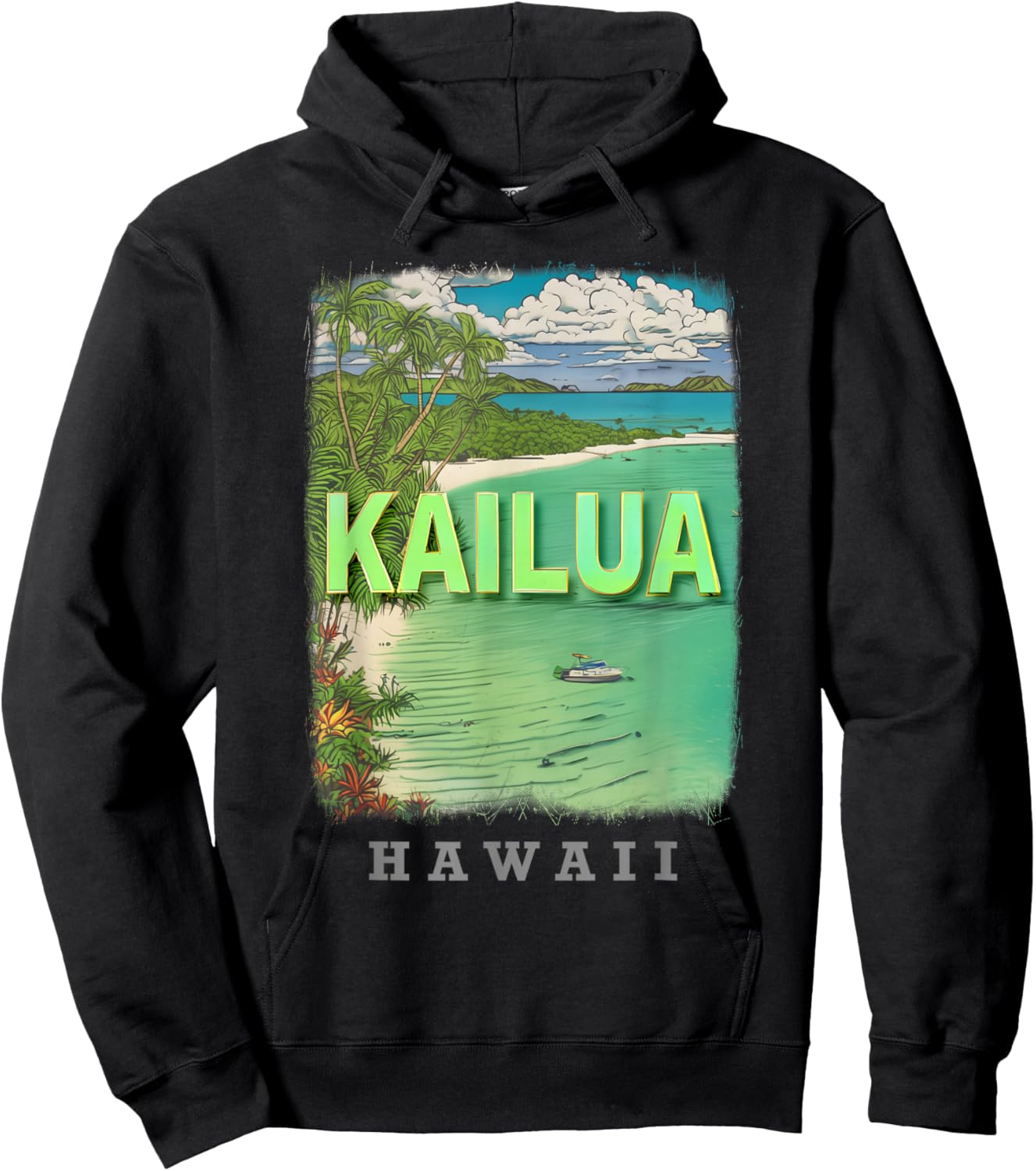 Kailua Hawaii HI Tropical Paradise SD586 Hoodie - Hoodie | Black