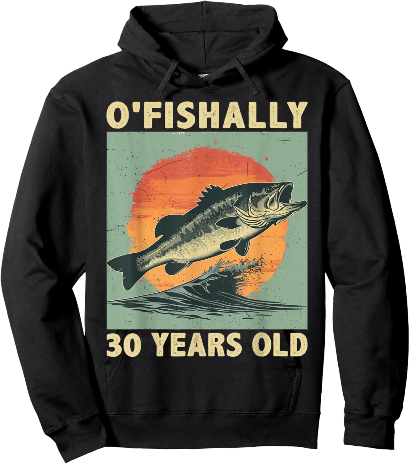 Ofishally 30 Years Old 1995 Fishing Fisherman 30th Birthday Hoodie - Hoodie | Black