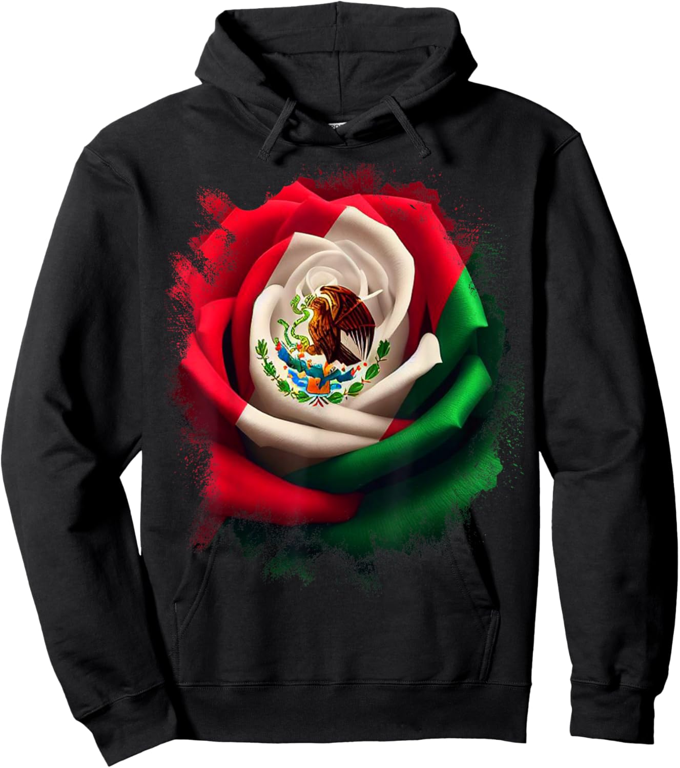 Mexico Gift Rose Tijuana Mexican Hispanic Pride Poncho Hoodie - Hoodie | Black