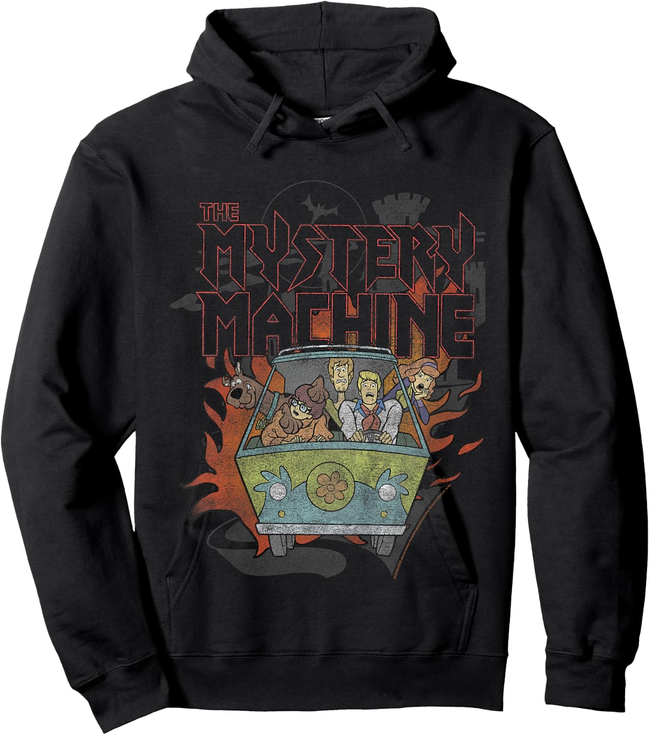 Kids Scooby-Doo The Mystery Machine Flame Portrait Hoodie - Hoodie | Black