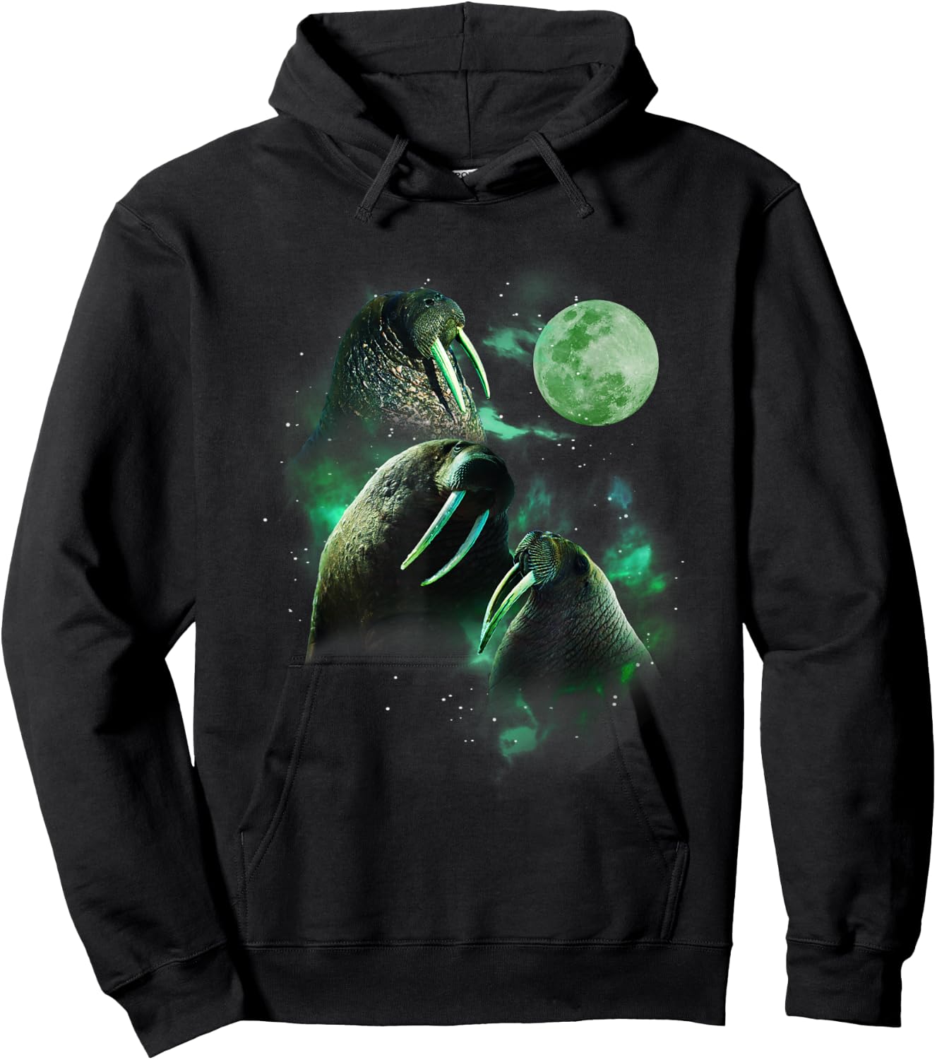3 Walrus Moon Funny Parody Hoodie - Hoodie | Black