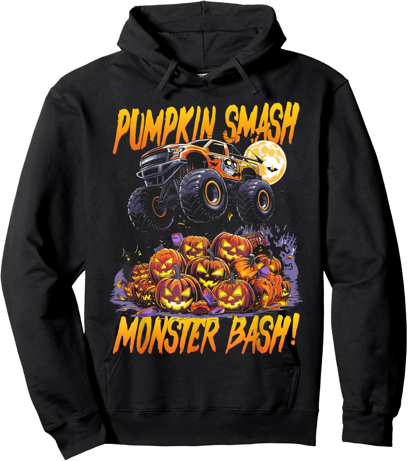 Monster Truck Halloween Pumpkin Smash, Monster Bash! Hoodie - Hoodie | Black