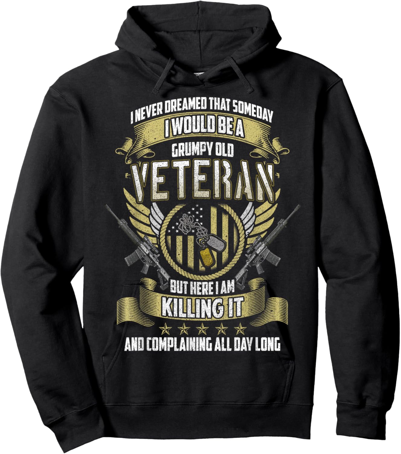 Old Soldier, New Jokes: Veterans Life Grumpy Old Veteran: Proudly Complaining , Small Hoodie - Hoodie | Black