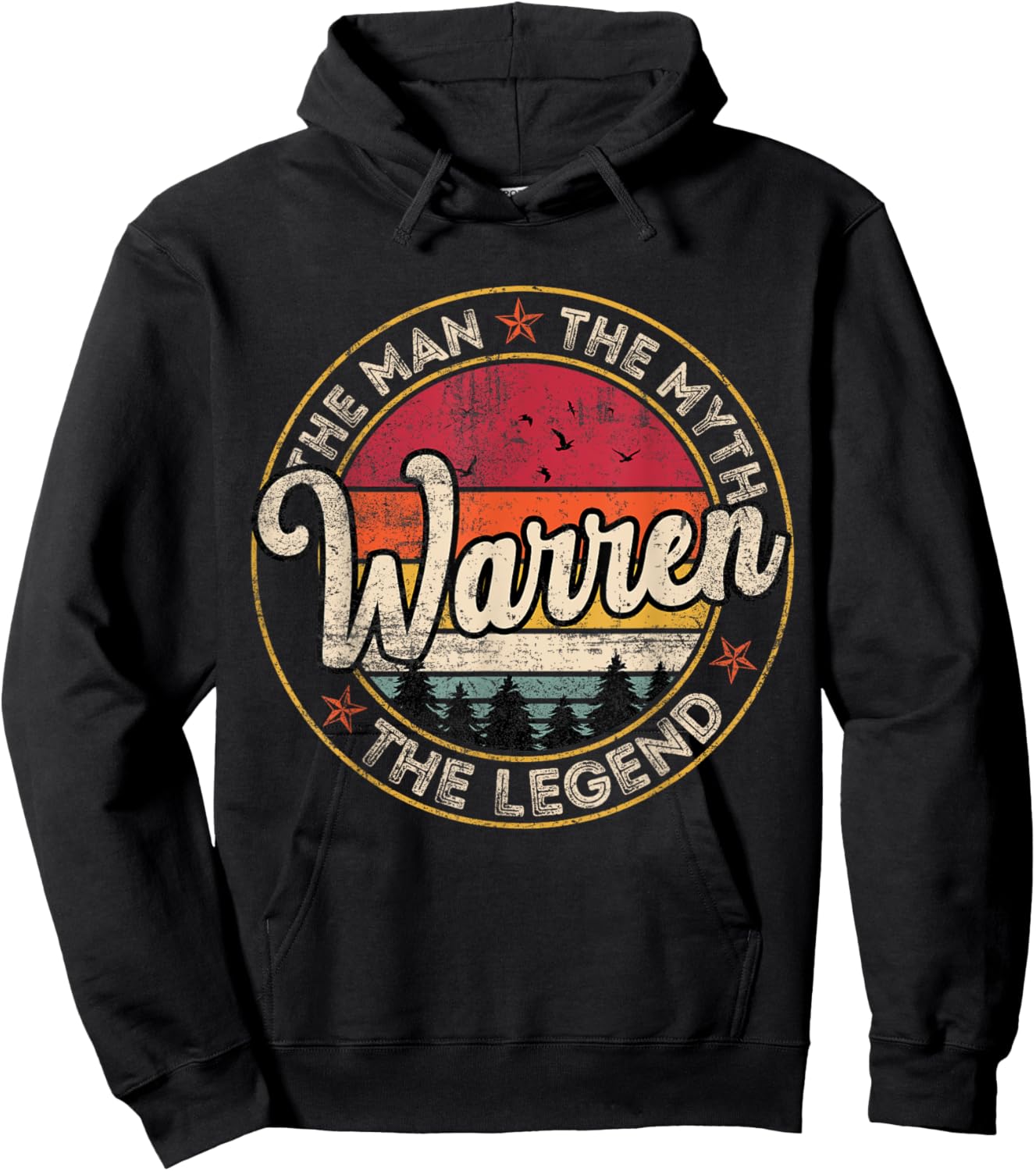 Warren The Man The Myth The Legend Personalized Name Hoodie - Hoodie | Black