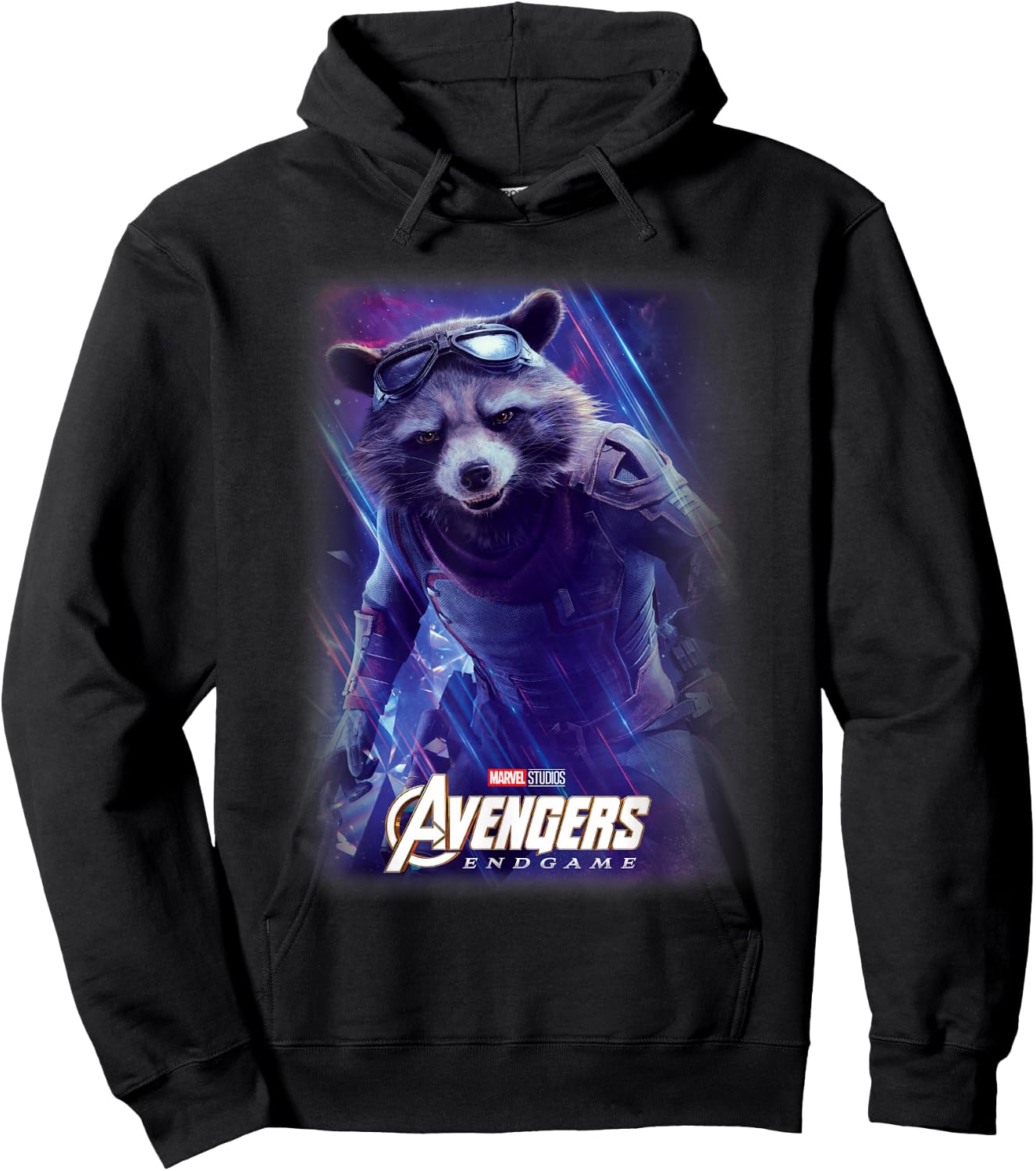 Marvel Avengers Endgame Rocket Raccoon Galactic Space Poster Hoodie - Hoodie | Black