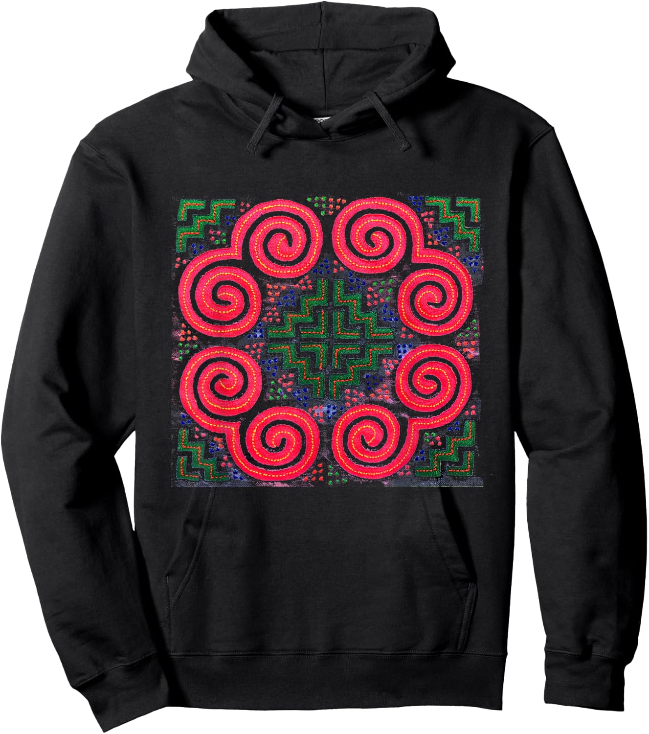 Hmong pink paj ntaub snail Hoodie - Hoodie | Black