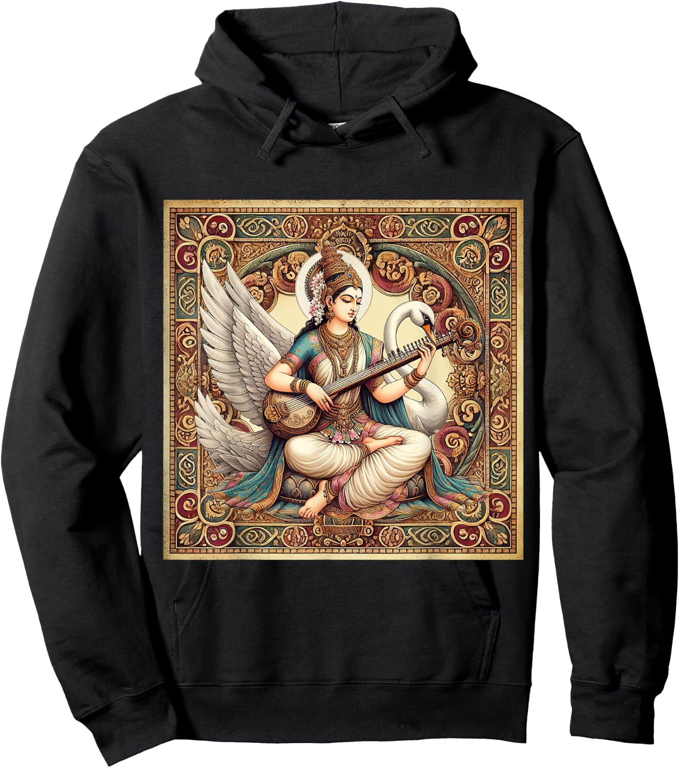 Hindu Goddess Saraswati Hinduism Mythology Vintage Hoodie - Hoodie | Black