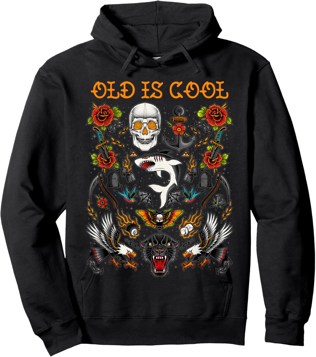 Old School Traditional Tattoo Style Shirt for Tattoo Artist Hoodie - Hoodie | Black