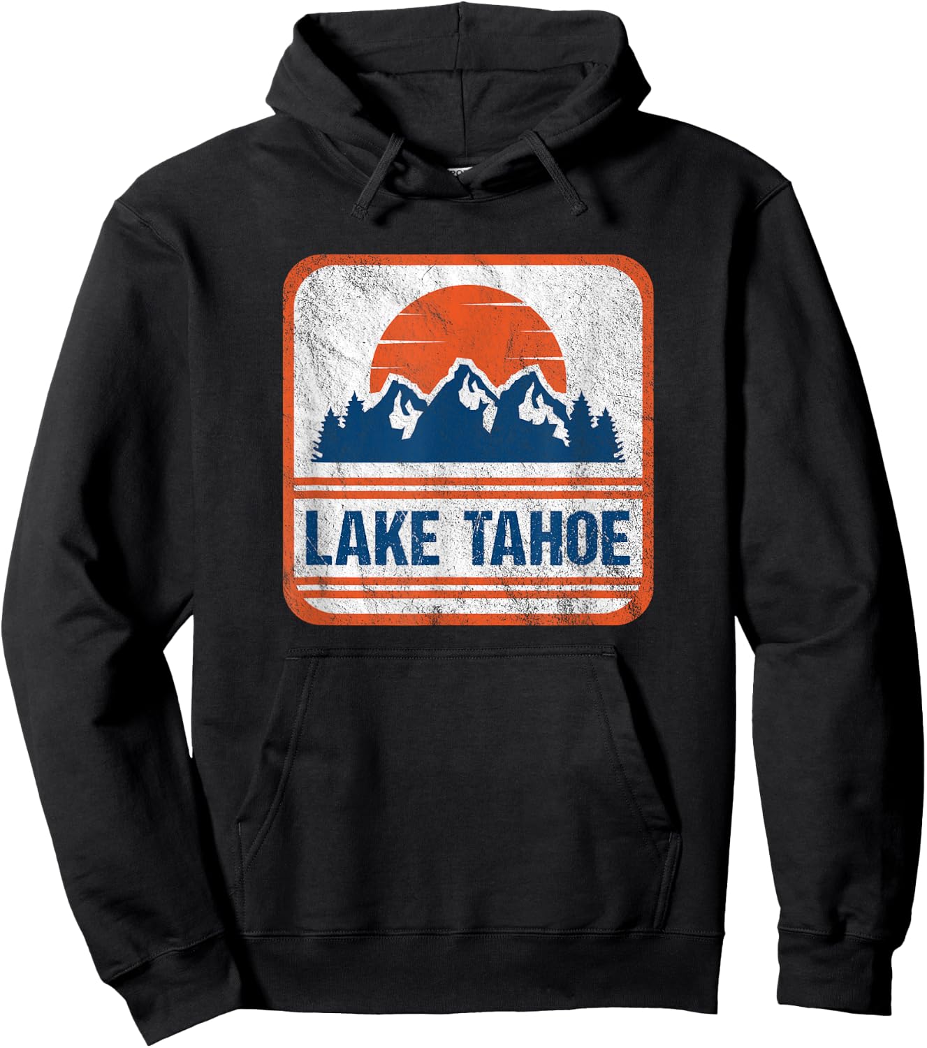 Retro Vintage Lake Tahoe Hoodie - Hoodie | Black