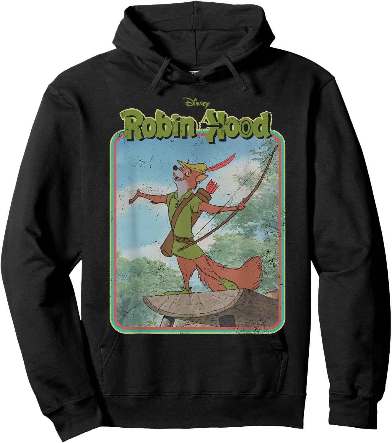 Disney Robin Hood Retro Hoodie - Hoodie | Black