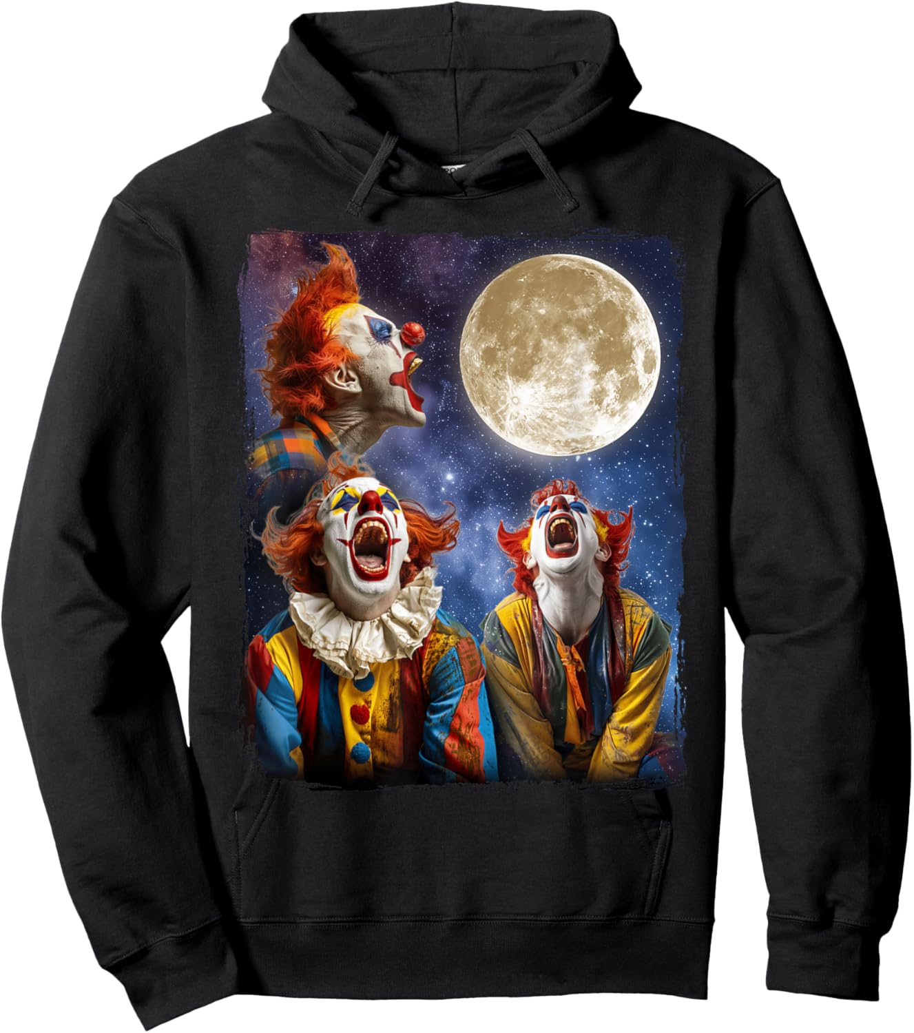 Clowns Howling Moon Hoodie - Hoodie | Black