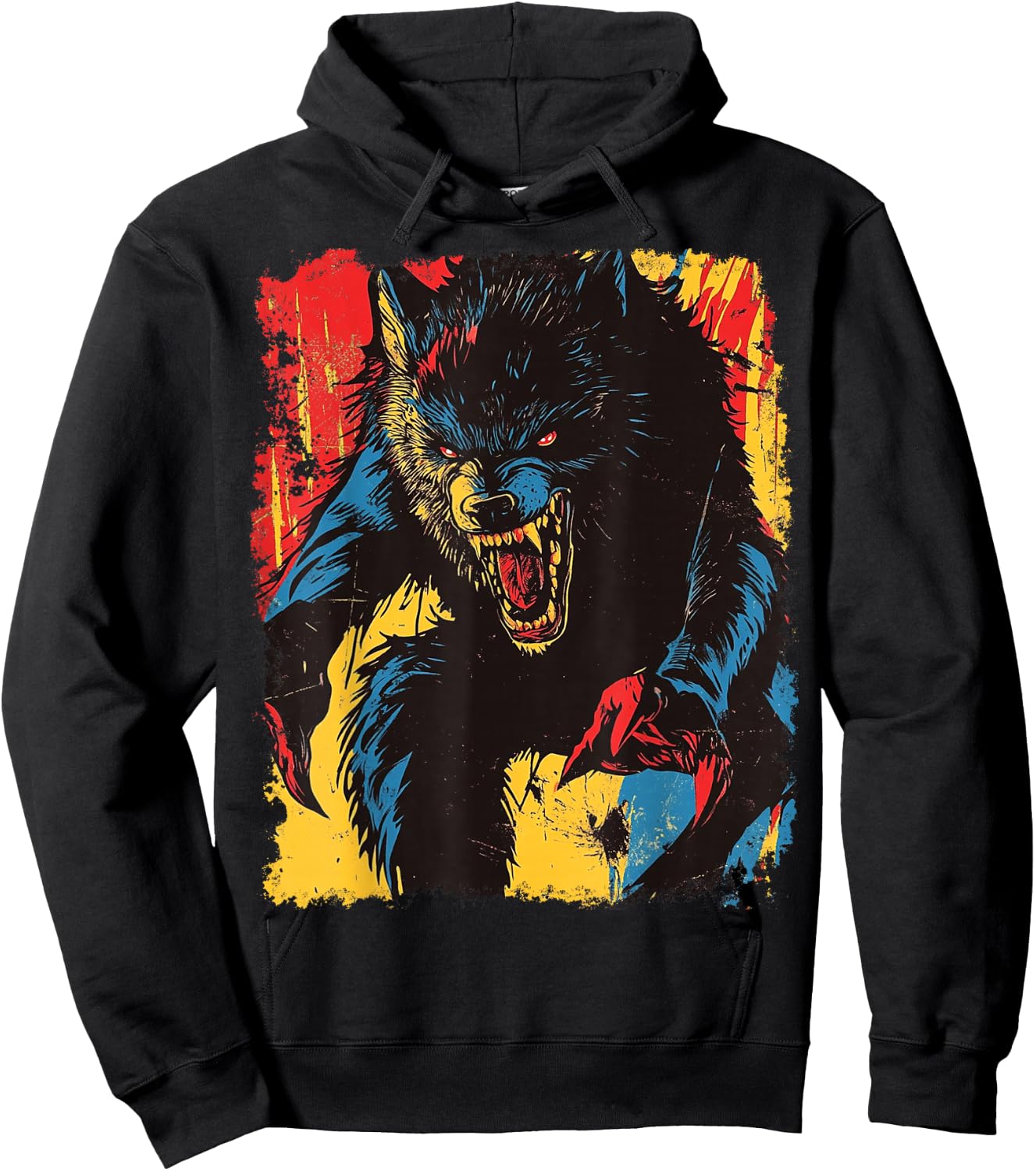 Werewolf Retro Halloween Hoodie - Hoodie | Black