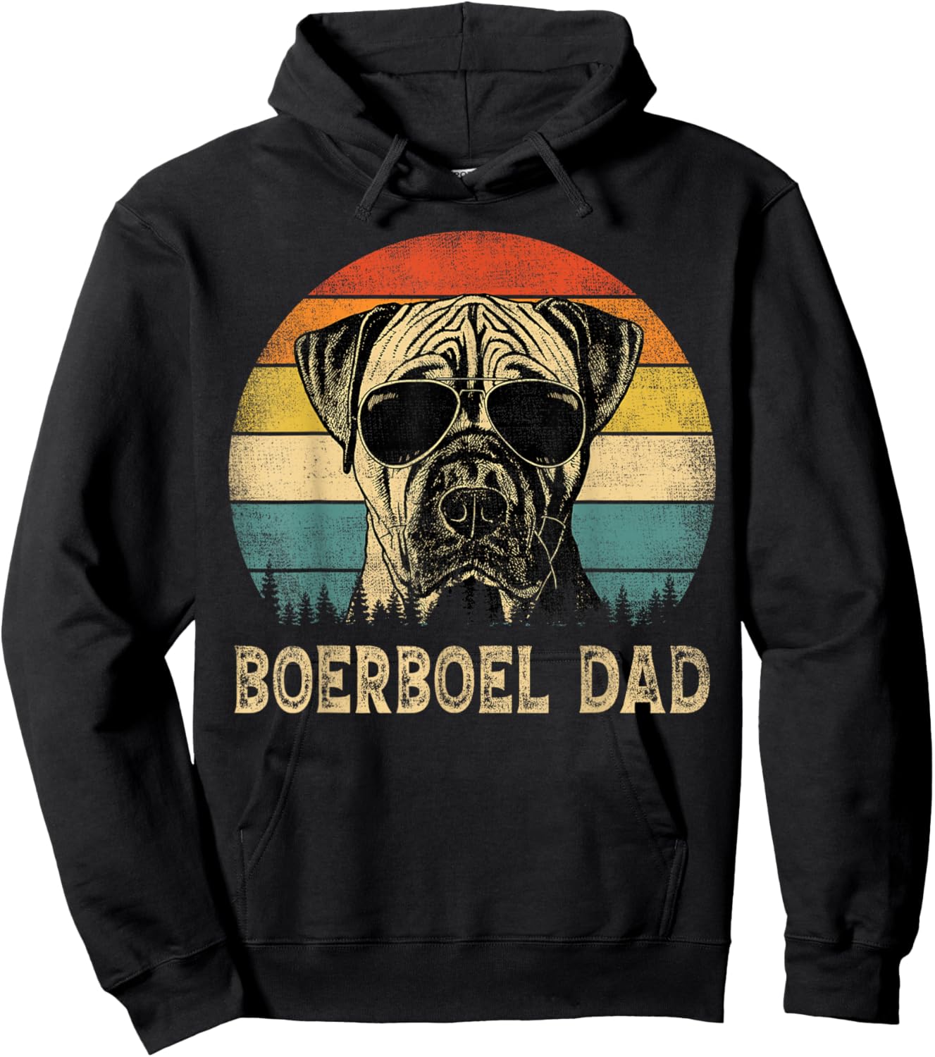Vintage Boerboel Dad Dog Lovers Father's Day Hoodie - Hoodie | Black