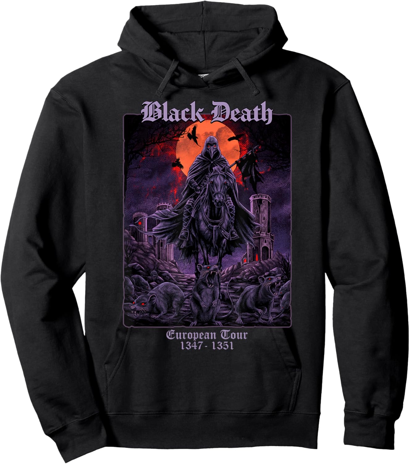 Black Death European Tour Medieval History Hoodie - Hoodie | Black