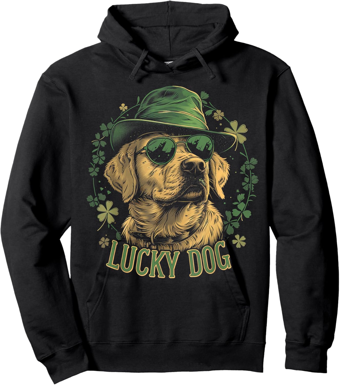 Labrador Retriever Dog St. Patrick's Day Saint Paddy's Irish Women Kids Hoodie - Hoodie | Black