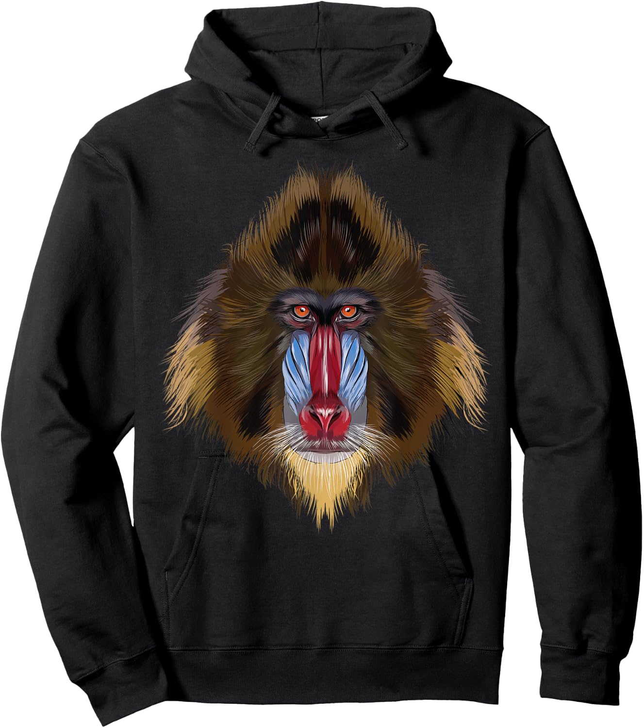 monkey Mandrill head art for lovers of African Safari Animal Hoodie - Hoodie | Black