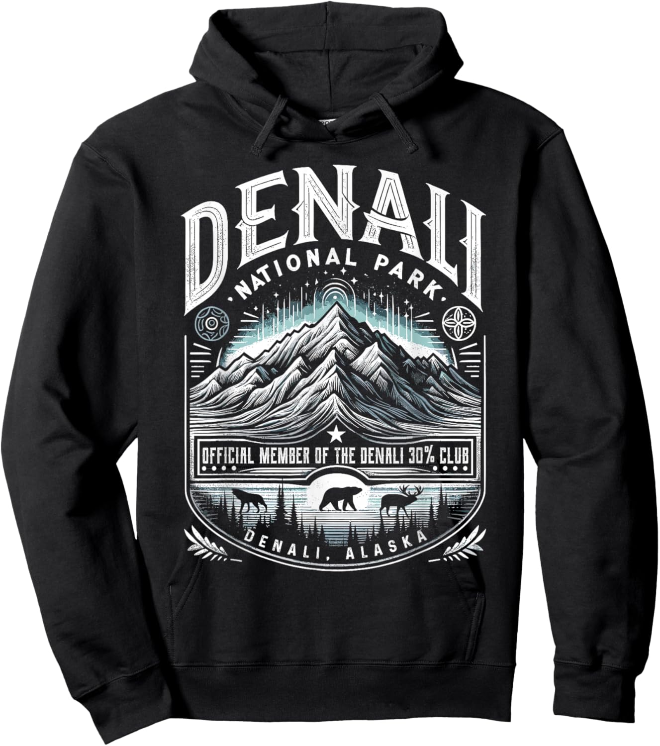 Denali 30% Club Shirt Alaska National Park Souvenir Hoodie - Hoodie | Black