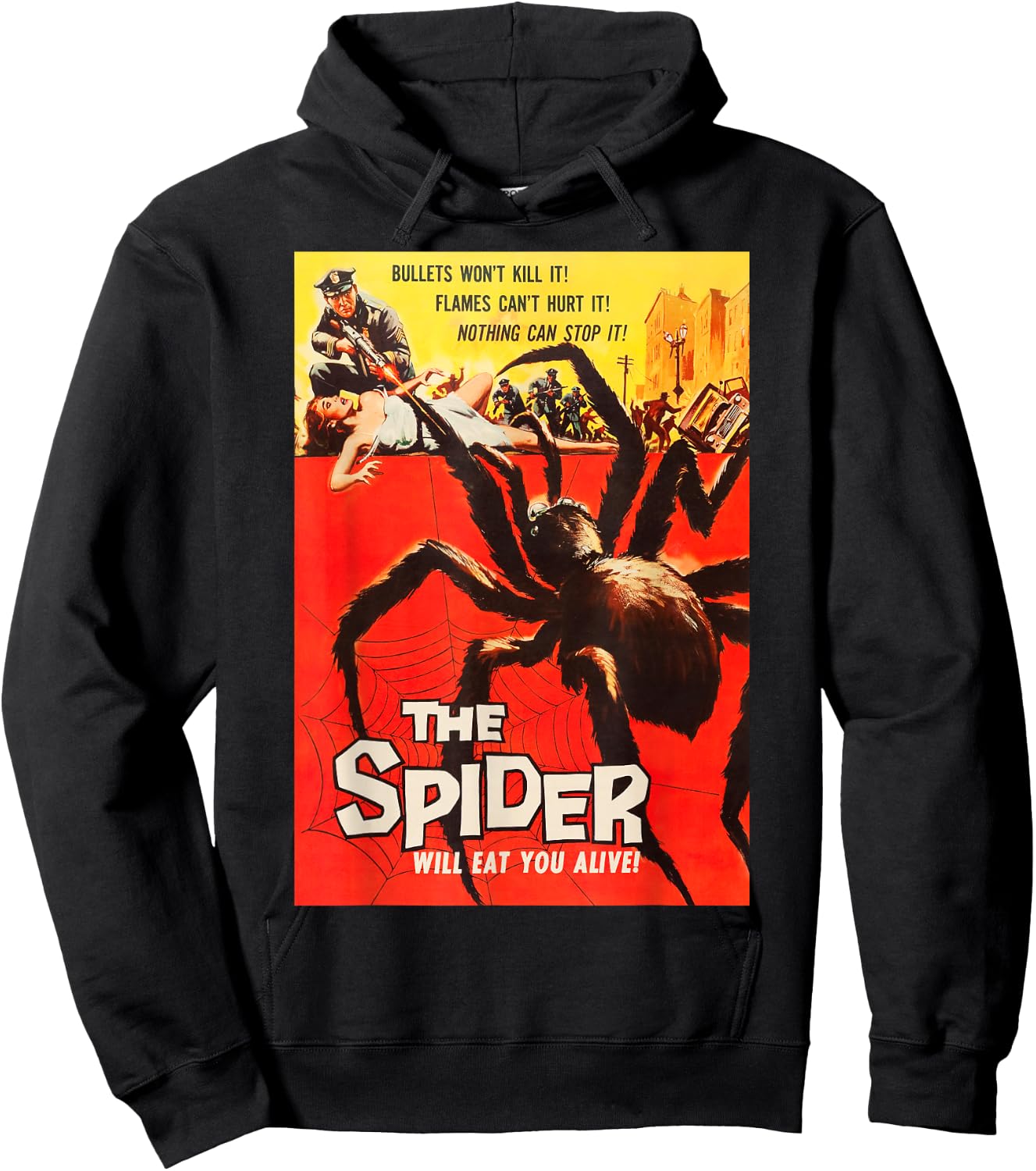 Giant Spider Classic Halloween Monster Poster Horror Movie Hoodie - Hoodie | Black