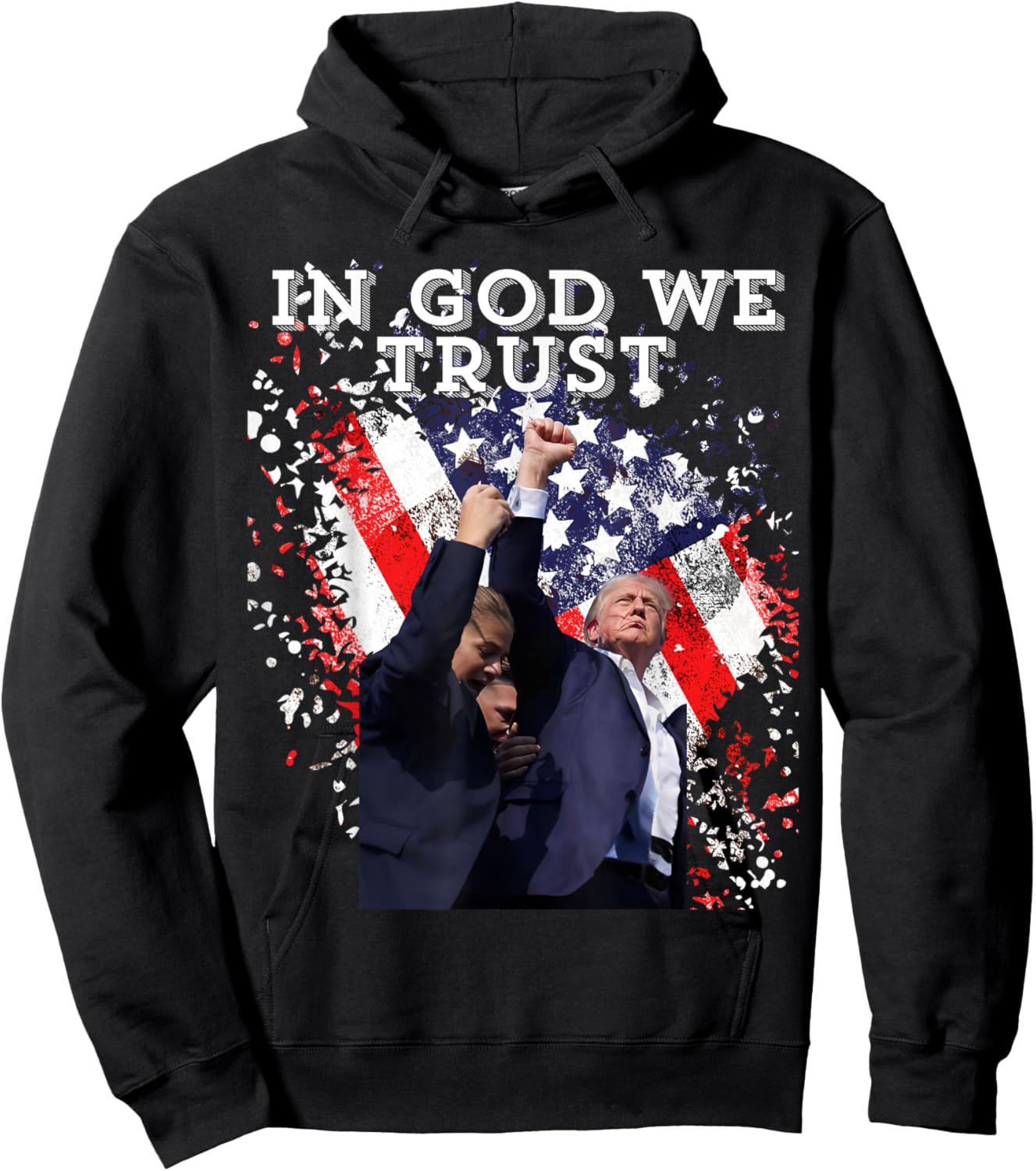 Trump Rally Shooter "In God We Trust" Trump 2024 Hoodie - Hoodie | Black