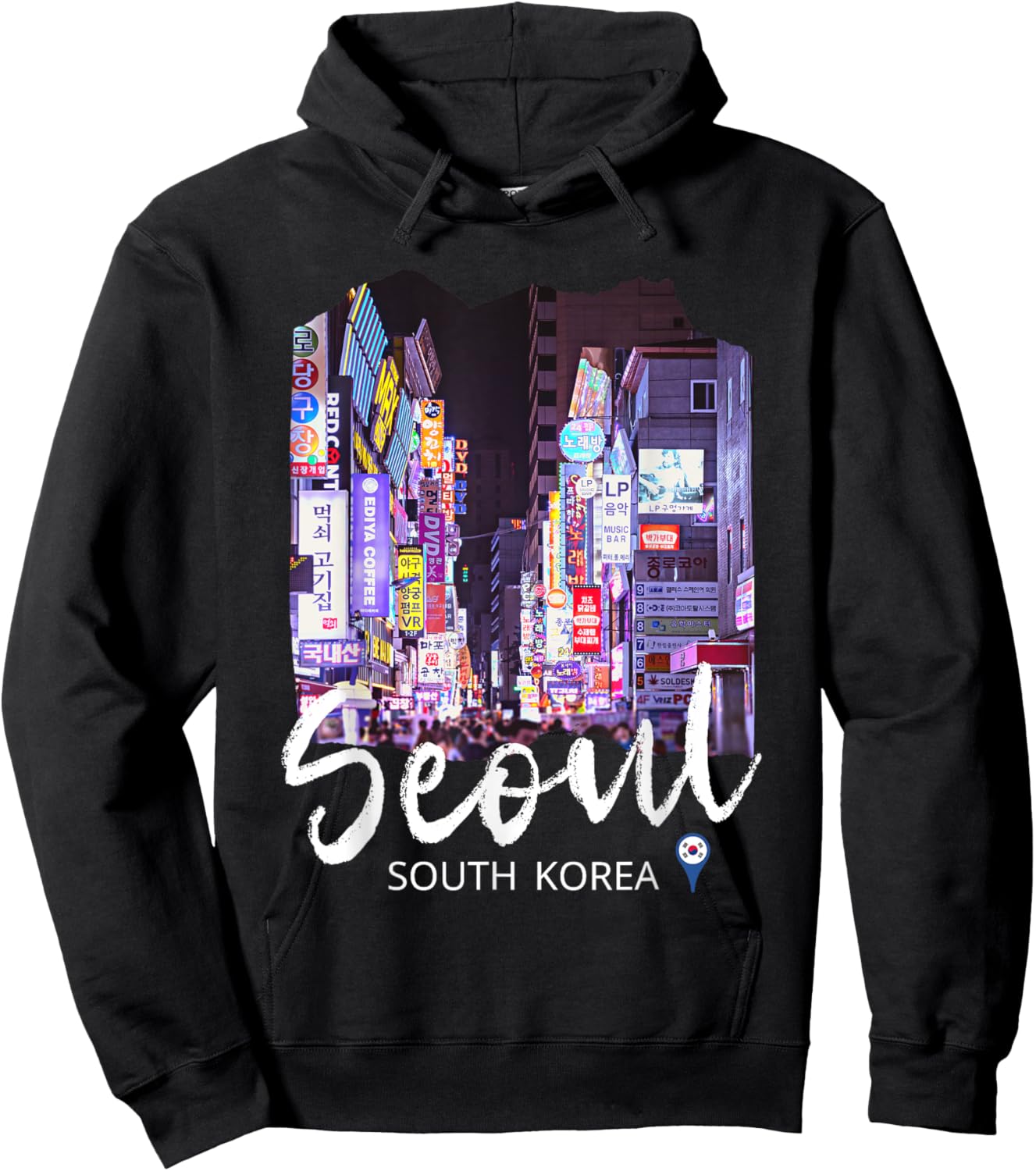 Seoul Souvenir / Seoul South Korea Hoodie - Hoodie | Black
