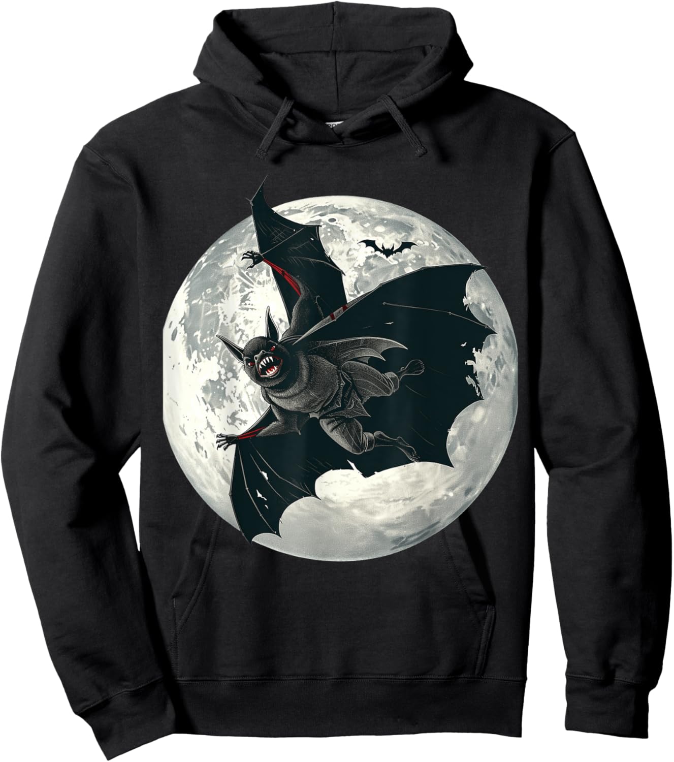 Gothic Vampire Bat Halloween Graphic Hoodie - Hoodie | Black