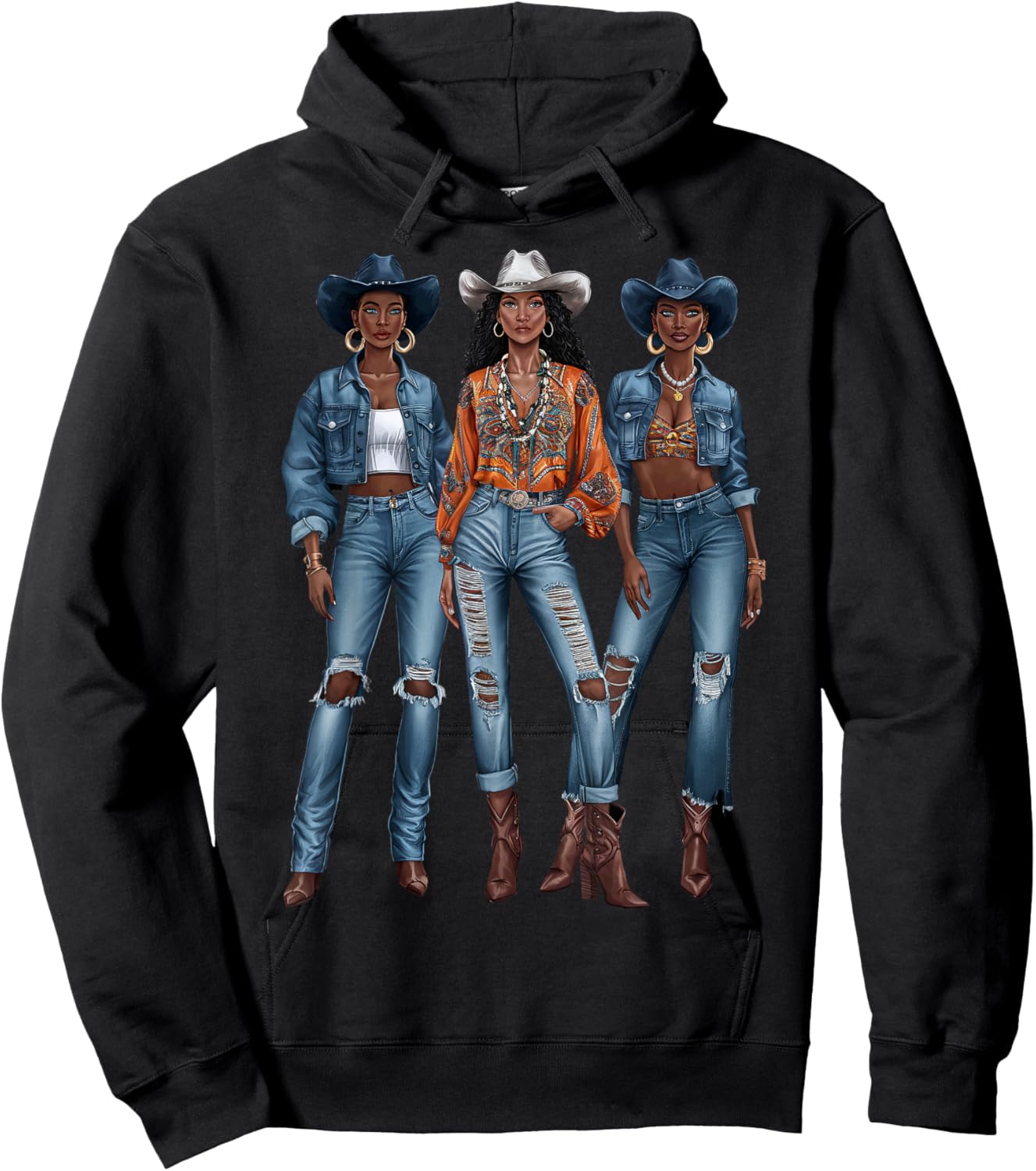 Black Cowgirl Vibes Melanin Black History Texas Hoodie - Hoodie | Black