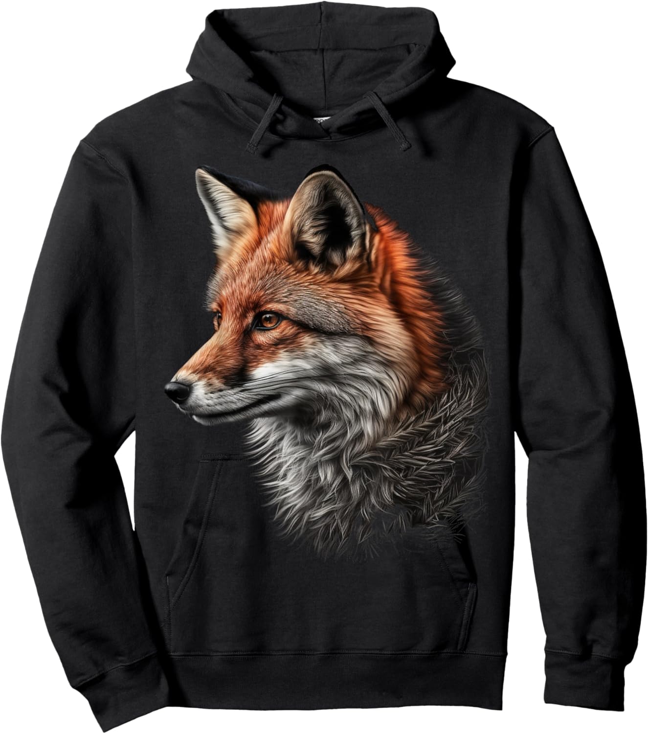 Fox motif, animal lovers, animal print, fox Hoodie - Hoodie | Black
