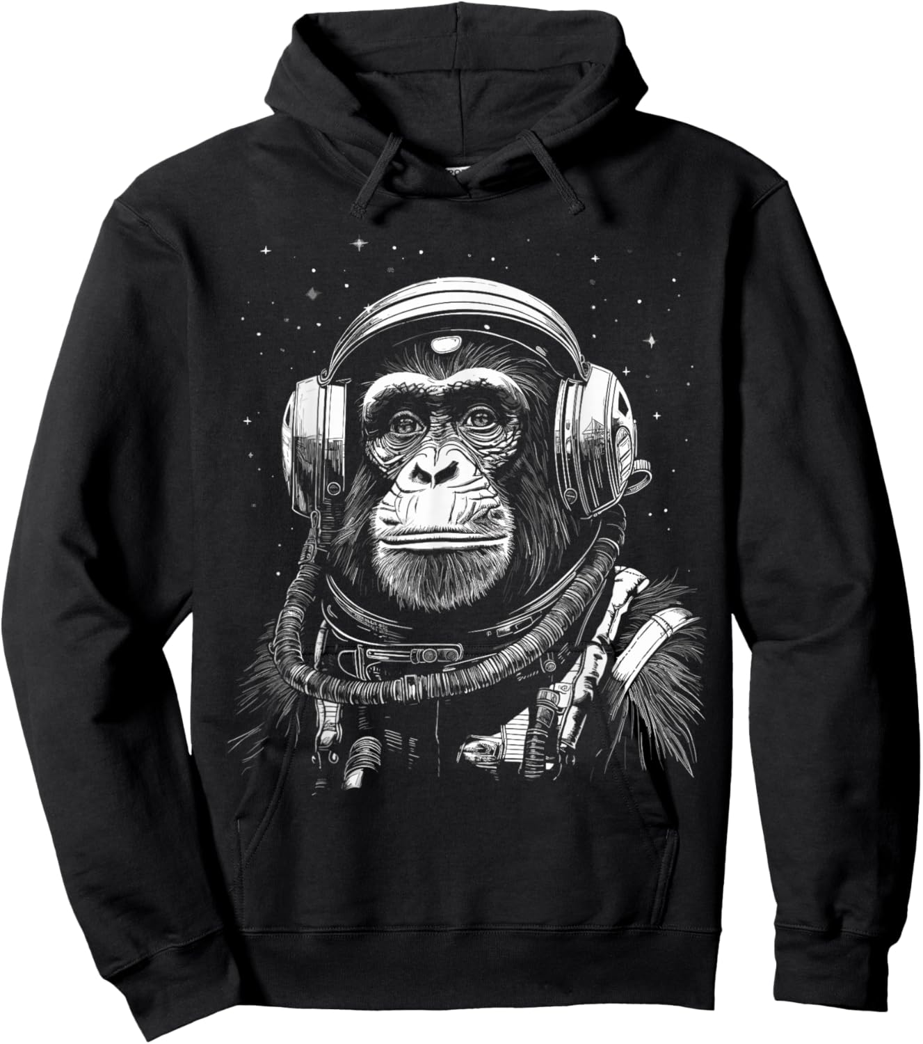 Astronaut Monkey Space Exploration Hoodie - Hoodie | Black