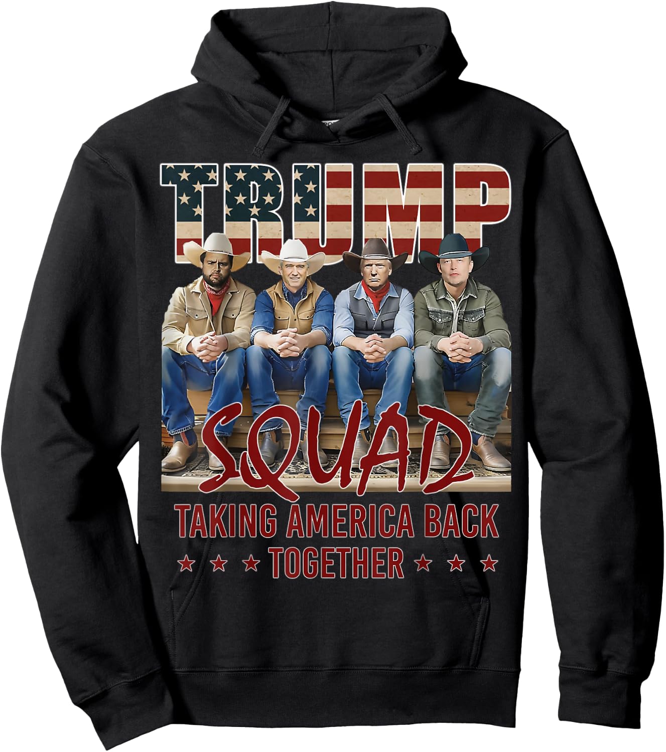 Trump Vance Kennedy Elon Squad Taking America Back Together Hoodie - Hoodie | Black